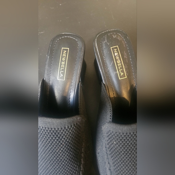 NEWBELLA Black Commute Square Toe Heeled Mules. Size 7 - Picture 4 of 14
